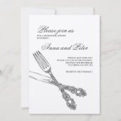 Probe Dinner Einladung - Elegantes Silbergeschirr (Vorderseite)