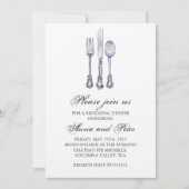 Probe Dinner Einladung - Elegantes Silbergeschirr (Vorderseite)