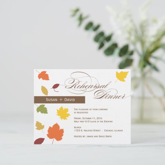 Probe-Dinner Einladung - Herbstblätter (Stehend Vorderseite)
