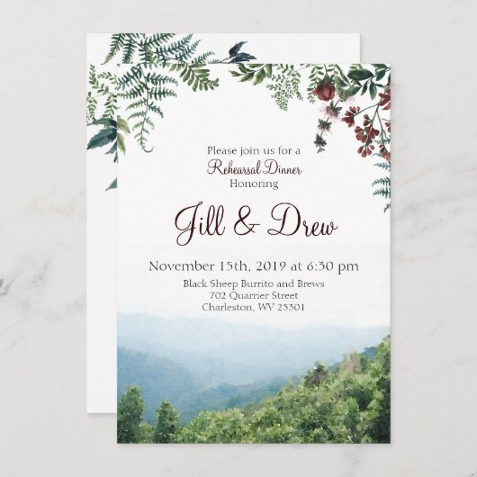 Probe Dinner Einladung - Hochzeit im Herbst (Vorne/Hinten)