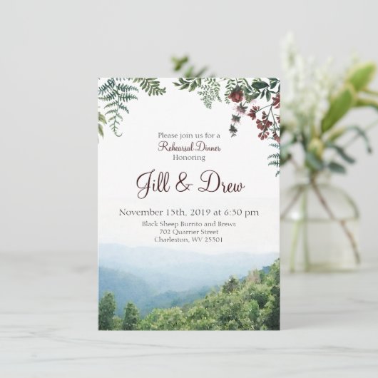 Probe Dinner Einladung - Hochzeit im Herbst (Stehend Vorderseite)