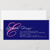 Probe Dinner Einladung Navy Pink Monogramm (Vorne/Hinten)