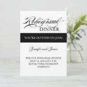 Probe Dinner Einladung Schwarz und Weiß Einfach (Stehend Vorderseite)