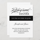 Probe Dinner Einladung Schwarz und Weiß Einfach (Vorne/Hinten)