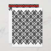 Probe Dinner Einladung - Vintager Schwarzdamast (Vorne/Hinten)