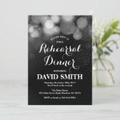 Probe Dinner Einladungskarte Silberner Glitzer Einladung (Stehend Vorderseite)