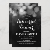 Probe Dinner Einladungskarte Silberner Glitzer Einladung (Vorne/Hinten)