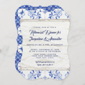 Probe Dinner Farm Navy Indigo Kraft Rustikal Einladung (Vorne/Hinten)