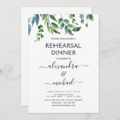 Probe Dinner Foliage Grüne Elegante Einladung (Vorne/Hinten)