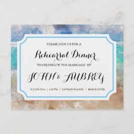 Probe Dinner für Beach oder Tropical Wedding Einladungspostkarte