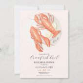 Probe-Dinner für Crawfish mit Monogramm Einladung (Vorderseite)