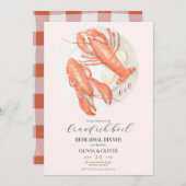 Probe-Dinner für Crawfish mit Monogramm Einladung (Vorne/Hinten)