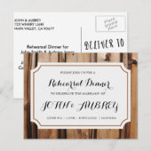 Probe Dinner für Rustikale Hochzeit Postkarte (Vorne/Hinten)