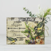 Probe Dinner - Gelber Vogelkäfig Einladung (Stehend Vorderseite)