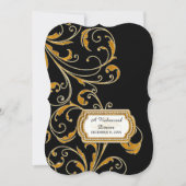 Probe Dinner, Glam Old Hollywood Regency Einladung (Vorderseite)