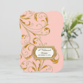 Probe Dinner, Glam Old Hollywood Regency Einladung (Stehend Vorderseite)