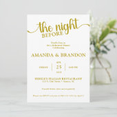 Probe Dinner Gold Text Einladung (Stehend Vorderseite)