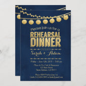 Probe-Dinner Gold und Navy Einladung (Vorne/Hinten)