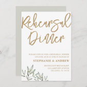 Probe Dinner Goldene und grüne Einladung (Vorne/Hinten)