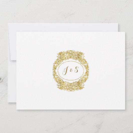 Probe Dinner Gravur Acanthus Glitzer Einladung (Rückseite)