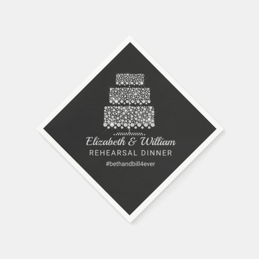 Probe Dinner Hashtag Hochzeitspapier Serviette (Ecke)