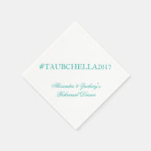 Probe Dinner Hashtag Napkins Aquamarin und weiß Serviette (Ecke)