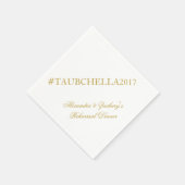 Probe Dinner Hashtag Napkins Gold und Weiß Serviette (Ecke)
