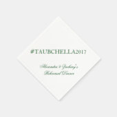 Probe Dinner Hashtag Napkins Grün und Weiß Serviette (Ecke)