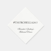Probe Dinner Hashtag Napkins Schwarz-Weiß Serviette (Ecke)