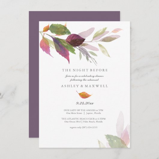 Probe Dinner Herbstlaub Einladung (Vorne/Hinten)