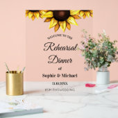 Probe Dinner Herzlich willkommen Sonnenblumen Acrylschild (Hochzeit)