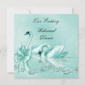 Probe Dinner Hochzeit Aquamarin Einladung (Vorderseite)
