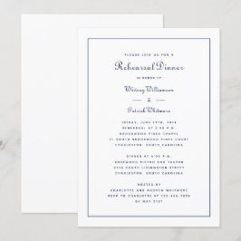 Probe Dinner Hochzeit Elegantes Script Navy Blue Einladung