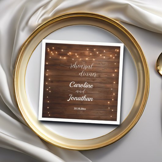 Probe-Dinner Hochzeit mit rustikalem Streichellich Serviette