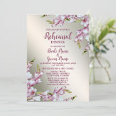 Probe Dinner Hochzeit Party Rosa Weiße Blüte Einladung (Stehend Vorderseite)