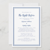 Probe Dinner Hochzeit vor Blue White Einladung (Vorderseite)