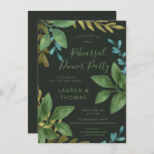 Probe Dinner Hochzeit Watercolor Foliage Einladung (Vorne/Hinten)