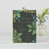 Probe Dinner Hochzeit Watercolor Foliage Einladung (Stehend Vorderseite)