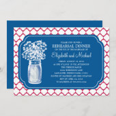 Probe Dinner Honeycomb Mason Jar Wildblumen Einladung (Vorne/Hinten)