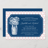 Probe Dinner Honeycomb Mason Jar Wildblumen Einladung (Vorne/Hinten)