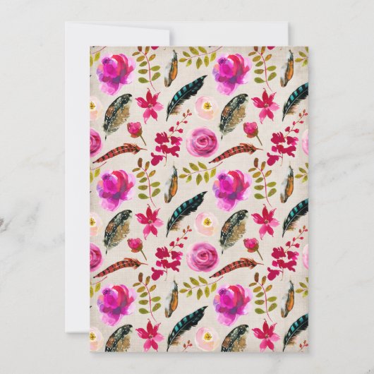 Probe-Dinner im Wasserfarbenflora Einladung (Rückseite)