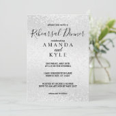 Probe Dinner im Weißen Glitzer Einladung (Stehend Vorderseite)