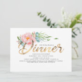 Probe Dinner in Rosa Einladung (Stehend Vorderseite)