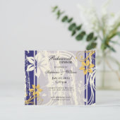 Probe-Dinner-Karte Blau und Gelb wirbeln Einladung (Stehend Vorderseite)