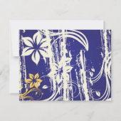 Probe-Dinner-Karte Blau und Gelb wirbeln Einladung (Rückseite)