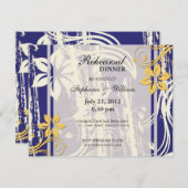 Probe-Dinner-Karte Blau und Gelb wirbeln Einladung (Vorne/Hinten)