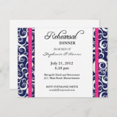 Probe-Dinner-Karte Blau und Rosa Swirt Einladung (Vorne/Hinten)