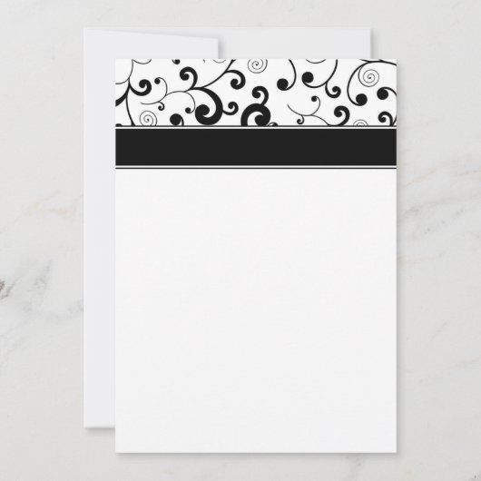 Probe Dinner Lila Gerbera Daisy Black Scroll Einladung (Rückseite)