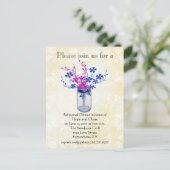 Probe Dinner Mason Jar Lapis Blau und Hot Pink Einladungspostkarte (Stehend Vorderseite)
