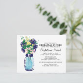 Probe Dinner Mason Jar Wildblumen Einladung (Stehend Vorderseite)